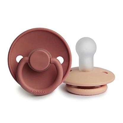Picture of FRIGG Silicone Baby Pacifier | Made in Denmark | BPA-Free (Powder Blush/Pink Cream, 0-6 Months)