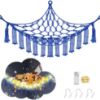 Picture of CERETIA Stuffed Animal Hammock with LED Light, Jumbo Toy Hammock for Stuffed Animals Storage for Kids Room Decor, Stuffed Animal Hammock Corner, Rainbow