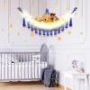 Picture of CERETIA Stuffed Animal Hammock with LED Light, Jumbo Toy Hammock for Stuffed Animals Storage for Kids Room Decor, Stuffed Animal Hammock Corner, Rainbow