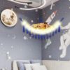 Picture of CERETIA Stuffed Animal Hammock with LED Light, Jumbo Toy Hammock for Stuffed Animals Storage for Kids Room Decor, Stuffed Animal Hammock Corner, Rainbow