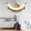 Picture of CERETIA Stuffed Animal Hammock with LED Light, Jumbo Toy Hammock for Stuffed Animals Storage for Kids Room Decor, Stuffed Animal Hammock Corner, Black