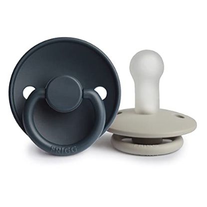 Picture of FRIGG Silicone Baby Pacifier | Made in Denmark | BPA-Free (Slate/Silver Gray, 6-18 Months)