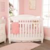 Picture of 2 Pack Fitted Crib Sheets for Girls in 100% Jersey Knit Cotton - Pink and Yellow Precious Moments Design Plus Solid Pink Girl’s Crib Mattress Sheets by Everyday Kids