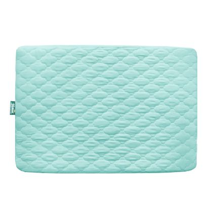 Picture of Waterproof Sheet for Pack n Play Quilted, Playard Sheet Protector 39" X 27" fits for Baby Foldable and Playard Mattress, Portable Mini Crib, Aqua