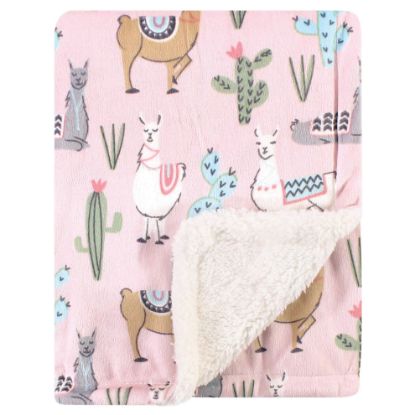 Picture of Hudson Baby Unisex Baby Plush Mink and Sherpa Blanket, Llama, One Size