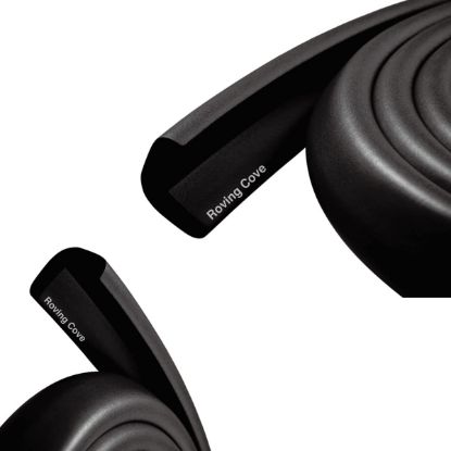 Picture of Roving Cove HeftyFit Edge Protector for Baby Proofing (9ft Large Edge Only), Heavy-Duty Soft Rubber Foam Furniture Edge Bumper Guards, Desk Edge Cushion, Wall Corner Covers, 3M Adhesive, Onyx Black