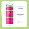 Picture of Whiskware Disney Princess Stackable Snack Containers for Kids and Toddlers, 3 Stackable Snack Cups for School and Travel, Mulan and Cri-Kee