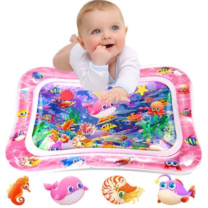 Picture of Infinno Tummy Time Mat Premium Baby Water Play Mat for Infants and Toddlers Baby Toys for 3 to 24 Months, Strengthen Your Baby's Muscles, Pink Theme Toys