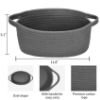 Picture of ABenkle Small Basket, 12"x 8" x 5" Cute Small Woven Basket, Rope Room Shelf Storage Basket, Cat Dog Toys Basket Chest Box, Decorative Empty Gift Basket with Handles - Deep Grey