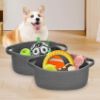 Picture of ABenkle Small Basket, 12"x 8" x 5" Cute Small Woven Basket, Rope Room Shelf Storage Basket, Cat Dog Toys Basket Chest Box, Decorative Empty Gift Basket with Handles - Deep Grey