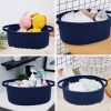 Picture of ABenkle Small Basket with Handles - Decorative Durable Rope Woven Storage Bin Shelf Storage Organizer Cube, Easter Baby Gift Basket, 12"x8"x5"