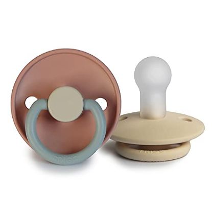 Picture of FRIGG Silicone Baby Pacifier | Made in Denmark | BPA-Free (Queen/Sandstone, 0-6 Months)