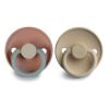 Picture of FRIGG Silicone Baby Pacifier | Made in Denmark | BPA-Free (Queen/Sandstone, 0-6 Months)