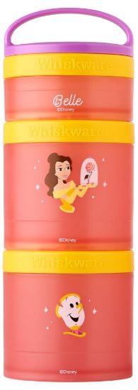 Picture of Whiskware Disney Princess Beauty and the Beast, Infants, Kids, and Toddlers, Durable Food Storage Containers for Daycare, Car, and Airplane Travel, Dishwasher Safe, Belle and Chip