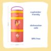 Picture of Whiskware Disney Princess Beauty and the Beast, Infants, Kids, and Toddlers, Durable Food Storage Containers for Daycare, Car, and Airplane Travel, Dishwasher Safe, Belle and Chip