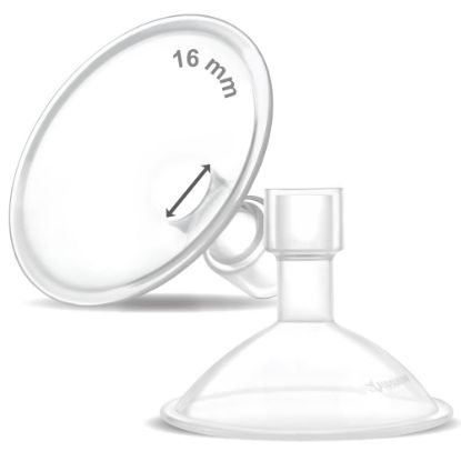 Picture of Maymom MyFit Crater Series 16mm Two-Piece Design Small Breastshield Compatible with Medela Breast Pump Parts; Replace Medela Shields; Fit Flex Connector; 2pc