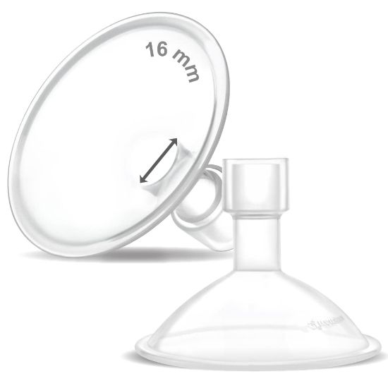 Picture of Maymom MyFit Crater Series 16mm Two-Piece Design Small Breastshield Compatible with Medela Breast Pump Parts; Replace Medela Shields; Fit Flex Connector; 2pc