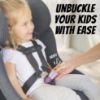 Picture of UnbuckleMe Car Seat Buckle Release Tool - Easy Opener Aid for Arthritis, Long Nails, Older Kids - Button pusher for infant, toddler, convertible 5 pt harness car seats - As Seen on Shark Tank (Purple)