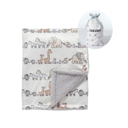 Picture of CREVENT Minky Baby Blanket for Girls Boys, Soft Plush Receiving Blanket for Newborns - 30x40 Inches (Animal)