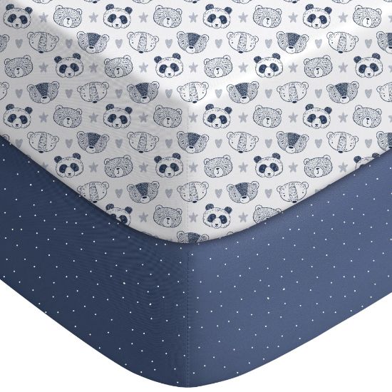 Picture of Yoofoss Baby Crib Sheets for Boys Girls, Fitted Crib Sheet 2 Pack for Standard Crib and Toddler Mattress, Super Soft Microfiber Baby Sheet 28x52x8in(Panda)