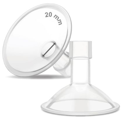Picture of Maymom MyFit Crater Series 20 mm Two-Piece Design Small Breastshield Compatible with Medela Breast Pump Parts; Replace Medela Shields; Fit Flex Connector; 2pc