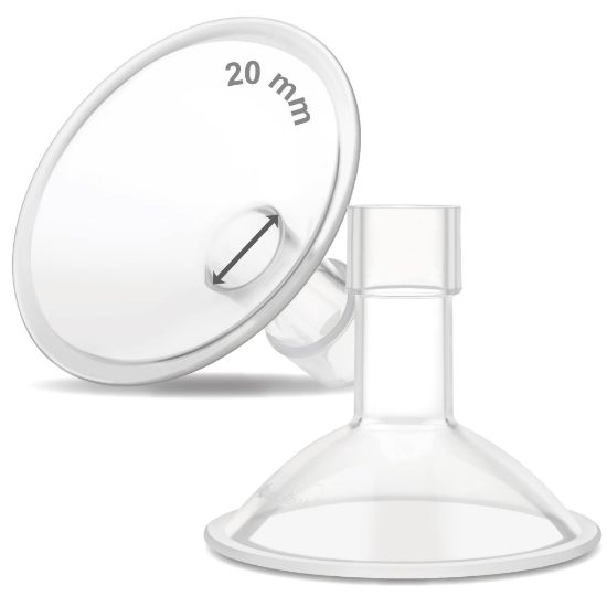 Picture of Maymom MyFit Crater Series 20 mm Two-Piece Design Small Breastshield Compatible with Medela Breast Pump Parts; Replace Medela Shields; Fit Flex Connector; 2pc