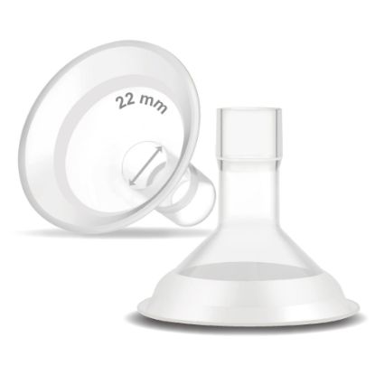Picture of Maymom MyFit Comfy Series 22 mm Two-Piece Design Breastshield Compatible with Medela Breast Pump Parts; Replace Medela Shields; Fit MaxFlow Flex Connector; 2pc