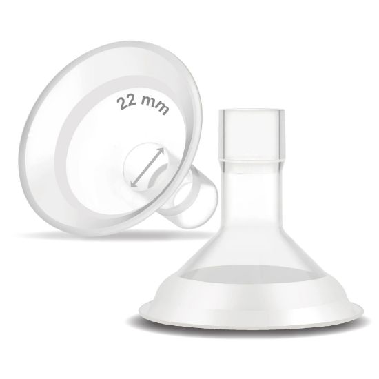 Picture of Maymom MyFit Comfy Series 22 mm Two-Piece Design Breastshield Compatible with Medela Breast Pump Parts; Replace Medela Shields; Fit MaxFlow Flex Connector; 2pc