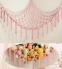 Picture of mirolam Stuffed Animal Storage Hammock Net - Toy Hammock Net for Stuffed Animals Corner - Hanging Stuff Animal Organizer Holder Large Pink Baby Nursery Room Decor