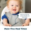 Picture of Tiny Twinkle Silicone Pocket Bibs - Waterproof Bibs Babies, Food Catching, Mess-Proof Bibs for 6-24 Months Old Baby Boy and Girl, Toddlers, 2-Pack (Grey, Indigo)