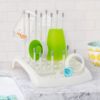 Picture of Munchkin Fold Baby Bottle Drying Rack and Bristle Bottle Brush Cleaning Essentials Set, White/Grey