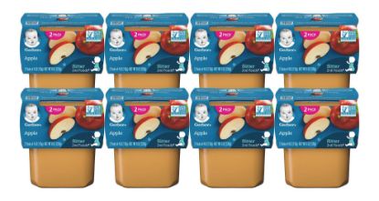 Picture of Gerber 2nd Food Baby Food Apple Puree, Natural & Non-GMO, 4 Ounce Tubs, 2-Pack (Pack of 8)