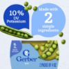 Picture of Gerber Stage 2 Baby Food Peas, Baby Peas Puree Tub, No Added Salt, No Artificial Colors or Flavors, Baby Puree, Baby Food Vegetables, 16-Pack