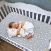 Picture of Crib Sheets for Girls 2 Pack, Fitted Crib Sheet for Standard Size Crib and Toddler Mattresses, Soft and Breathable Material, Grey & Pink