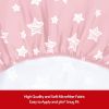 Picture of Crib Sheets for Girls 2 Pack, Fitted Crib Sheet for Standard Size Crib and Toddler Mattresses, Soft and Breathable Material, Grey & Pink