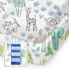 Picture of TotBasic Mini Crib Sheets Boy Girl, Ultra Soft Pack N Play Sheets Fitted, Neutral Pack and Play Mattress Sheets, Premium Jersey Knit Portable Crib Sheets, Secure and Cute, Elephant & Cartoon Safari