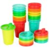 Picture of The First Years Take & Toss Spill Proof Sippy Cups - Rainbow Party Pack - Reusable Toddler Cups - Kids Cups and Snap On Lids for Ages 9 Months and Up - 20 Count
