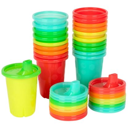 Picture of The First Years Take & Toss Spill Proof Sippy Cups - Rainbow Party Pack - Reusable Toddler Cups - Kids Cups and Snap On Lids for Ages 9 Months and Up - 20 Count