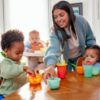 Picture of The First Years Take & Toss Spill Proof Sippy Cups - Rainbow Party Pack - Reusable Toddler Cups - Kids Cups and Snap On Lids for Ages 9 Months and Up - 20 Count