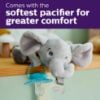Picture of Philips AVENT Ultra Soft Snuggle Pacifier Holder with Detachable Pacifier, 0-6m, Elephant, SCF348/03