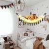Picture of CERETIA Stuffed Animal Hammock with LED Light, 2 Pack Toy Hammock for Stuffed Animals Storage for Kids, Stuffed Animal Hammock Corner, Black