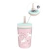 Picture of Zak Designs Kelso Toddler Cups For Travel or At Home, 12oz Vacuum Insulated Stainless Steel Sippy Cup With Leak-Proof Design is Perfect For Kids (Fanciful Unicorn)