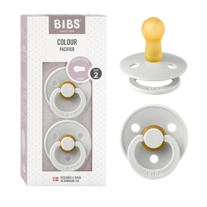 Picture of BIBS Pacifiers Colour Collection | Natural Rubber Baby Pacifier | Set of 2 BPA-Free Soothers | Made in Denmark | 6+ Months (Pack of 2) | Haze
