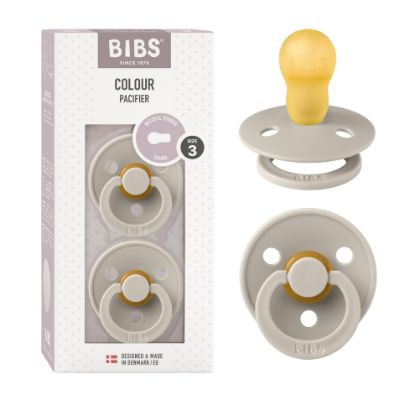 Picture of BIBS Pacifiers Colour Collection | Natural Rubber Baby Pacifier | Round Nipple | Set of 2 BPA-Free Soothers | Made in Denmark | 18+ Months (Pack of 2) | Sand