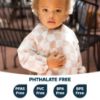 Picture of Tiny Twinkle Mess Proof Baby Bib|Waterproof Smock Bib for Eating,Machine Washable Full Sleeve with Pocket(Checkers Brown, Small 6-24 Months)