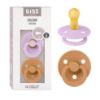 Picture of BIBS Pacifiers Colour Collection | Natural Rubber Baby Pacifier | Set of 2 BPA-Free Soothers | Made in Denmark | 6+ Months (Pack of 2) | Violet Sky/Pumpkin