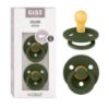 Picture of BIBS Pacifiers Colour Collection | Natural Rubber Baby Pacifier | Round Nipple | Set of 2 BPA-Free Soothers | Made in Denmark | 0+ Months (Pack of 2) | Hunter Green