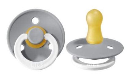 Picture of BIBS Pacifiers Colour Collection | Natural Rubber Baby Pacifier | Set of 2 BPA-Free Soothers | Made in Denmark | 0+ Months (Pack of 2) | Cloud Night