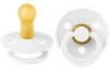 Picture of BIBS Pacifiers Colour Collection | Natural Rubber Baby Pacifier | Set of 2 BPA-Free Soothers | Made in Denmark | 6+ Months (Pack of 2) | White