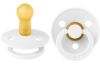 Picture of BIBS Pacifiers Colour Collection | Natural Rubber Baby Pacifier | Set of 2 BPA-Free Soothers | Made in Denmark | 6+ Months (Pack of 2) | White